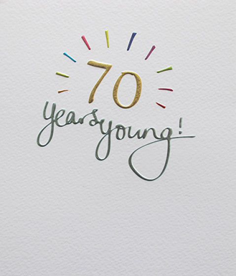 Mimosa 70 Years Young Card - More Than Just a Gift | Narborough Hall