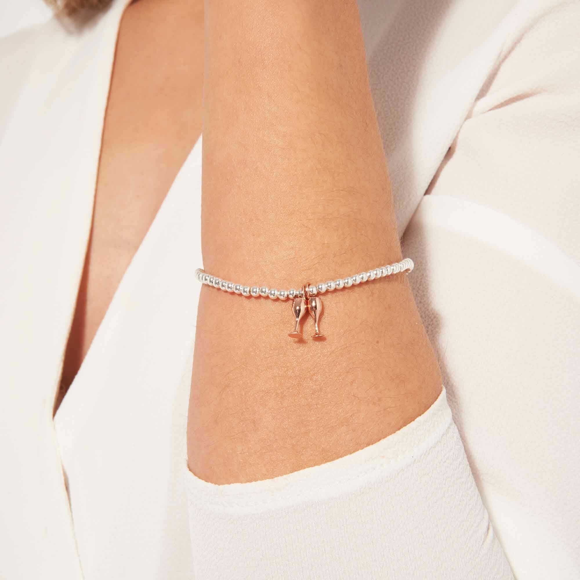 Joma Jewellery a little Partners in Wine Bracelet - flutes - More Than Just a Gift | Narborough Hall