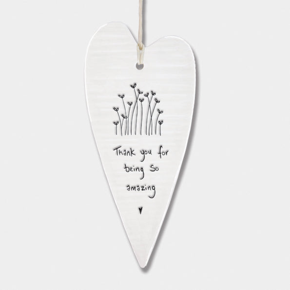 East of India Thank You For Being Amazing Long Hanging Heart