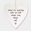 East of India Love You Hanging Heart | More Than Just at Gift | Narborough Hall