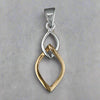 Sterling Silver Two Tone Leaf Outline Necklace